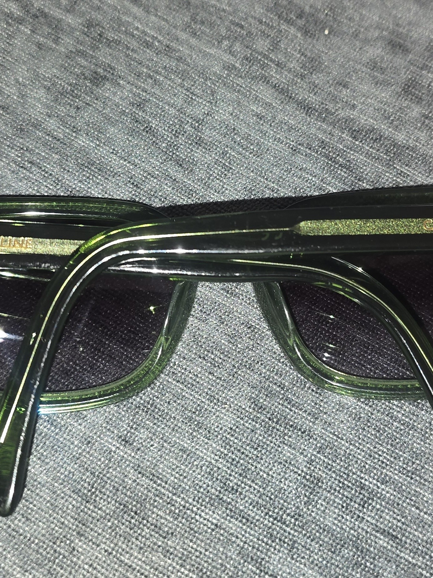 Celine Cl40190i Olive Green Translucent Acetate Square Sunglasses Gold Hardware — image 5 of 8